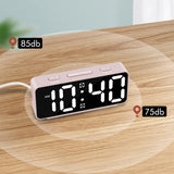 Small Digital Alarm Clock with 5 Dimmers & 5 Alarm Volumes Pink