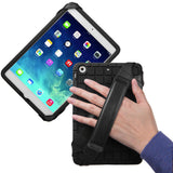 360 Degree Rotating Tablet Holder Stand with PU Leather Hand Strap Black