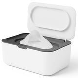 Refillable Wipes Dispenser Tissue Storage Case with Lid Grey