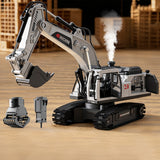 2.4G Remote Control Excavator 3 in 1 RC Digger with 3 Heads Gray White