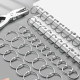 100 PCS Nickel Plated Metal Hinged Binder O Rings for Keys and Scrapbooks
