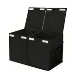 Foldable Toy Storage Organizer Box with Lid & Dividers Black Small
