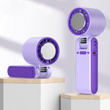 Rechargeable Handheld Portable Fan with Ice Cooler 100-Speed Control Purple
