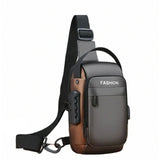 Anti-theft Crossbody Bag for Mern Password Sling Chest Pack with USB Port  Grey