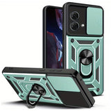 Case and Tempered Glass Screen Protector Set Compatible With Moto G86 Power Dark Green