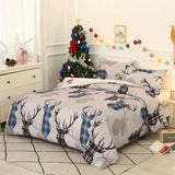 Christmas Pattern Bedding Set Xmas Style Duvet Cover Pillowcase  Home Decor Style 2