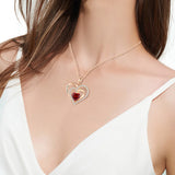 Double Layer Heart Pendant Necklace for Women Stylish Jewelry Gift Set Style 3