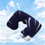 2PCS Inflatable Travel Neck Pillow for Car Plane Soft Velvet PVC Portable Dark Blue
