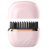 Mini Wireless Rechargeable Hair Straightener Comb Portable Styling Tool for Women Pink