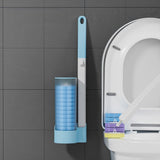 Disposable Toilet Brush Set with 18Pcs Replacement Brush Heads Blue