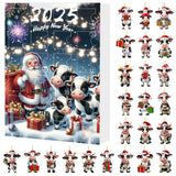 Christmas Cow Advent Calendar – 24-Day Blind Box Ornaments Set for Tree Style 3