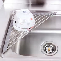 Triangle Dish Drying Rack Roll-Up Over-The-Sink Drainer Organizer for Sink Corners (Copy)