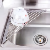 Triangle Dish Drying Rack Roll-Up Over-The-Sink Drainer Organizer for Sink Corners (Copy)