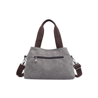 Crossbody Bag 3-Compartments Satchel Handbags Purse Messenger Shoulder Bag Grey