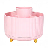 360 Degree Rotating Desk Organizer Dual-Purpose Pencil Pen Holder for Office School Pink