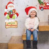 Christmas Hanging Door Sign Welcome Sign for Front Door Xmas Party Decorations Style 5