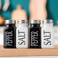 4Pcs Set Glass Shakers with Lids Salt and Pepper Shaker Set