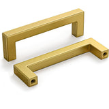2PCS 12mm Square Stainless Steel Kitchen Cabinet and Door Handle Gold