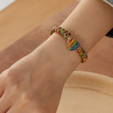 Handmade Natural Stone Beaded Bracelet – Adjustable Woven Bangle for Women Jewelry Colorful