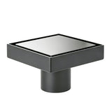 Square Shower Drain with Filter Detachable Stainless Steel Floor Drain for Shower Bathroom Grey