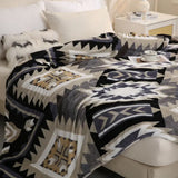 Aztec Geometry Travel  Throw Blanket Couch Bed Blanket Gray