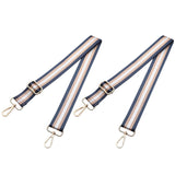 2PCS Adjustable Canvas Bag Strap with Metal Buckle for Crossbody Bags Navy Blue