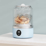 Mini Portable Washing Machine Rechargeable Small Clothes Washer for Travel Use Blue