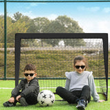 Portable Kids Soccer Goal Net Quick Set-up Training Equipment for Backyard Soccer Black
