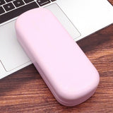 Unisex Hard Shell Glasses Case – PU Leather Travel Sunglasses Box Pink