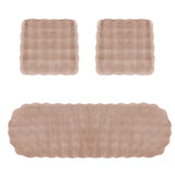 3Pcs Faux Sheepskin Auto Seat Home Cushion Fur Pad Cover Warm Mat Khaki