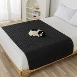 Water Resistant Pet Blanket Furniture Protector Washable Pet Couch Cover for Dogs Cats Indoor Outdoor Black