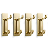 4 PCS Stainless Steel Double Adhesive Hooks with 3kg Capacity Gold