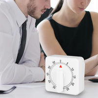 60-Minute Mechanical Kitchen Timer Visual Countdown Timer for Kitchen Cooking Study White