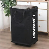 Rolling Narrow Tall Laundry Basket with Wheels for Bathroom and Laundry Room Black