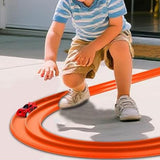 4M Flexible Race Track Toy DIY Bendable Ramp with Suction Cups Roll-Up Car Track Set Orange