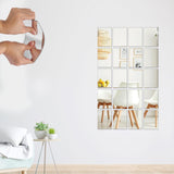 8Pcs Self-Adhesive Acrylic Mirror Wall Stickers Frameless Decorative Mirror Home Office Decor
