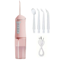 Cordless Electric Water Flosser Teeth Cleaner with 4 Jet Tips Irrigator Pink