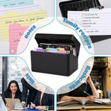Document Organizer Box with Ruled Index Cards Set for Easy Organization of Notes Recipes Black