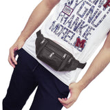 Multi-pocket Fanny Pack Leather Waist Bag Bum Bag Coffee