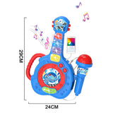 Guitar Toy with LED Lights Detachable Microphone and Music Blue
