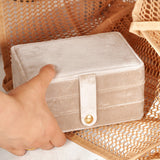 Portable Jewelry Box Storage Organizer for Rings Necklaces & Earrings Gray