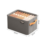 Set of 3Pcs Clothing Storage Box with Handles Wardrobe Storage Organizer Underwear Storage Gray
