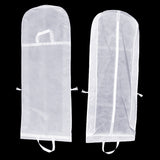 180cm Non Woven Garment Bag for Wedding Dresses Foldable Dust Cover with Clear Viewing Window White