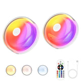 2PCS RGB Shower Light Rechargeable Waterproof 12 Colors with Remote Timer