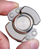 3-in-1 Fidget Spinner Slider & Clicker Stress Relief Toy for Kids & Adults Silver