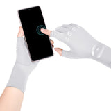 Half Finger Compression Gloves – Carpal Tunnel & Joint Support for Typing White