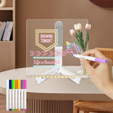 ClearLED Note Board Lighted Acrylic Dry Erase Message Board with Adjustable Stand and 7 Colorful Pens