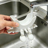 2PCS Creative Smiley Face Hanging Sponge Holder for Kitchen Sink White