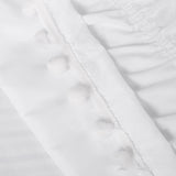 Pompom Fringe Bed Skirt Ruffle Valance Bed Wrap Valance White