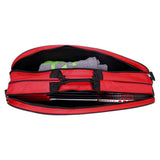 Badminton Racket Bag Holds 4-6 with Shoe Compartment Shoulder Strap Red